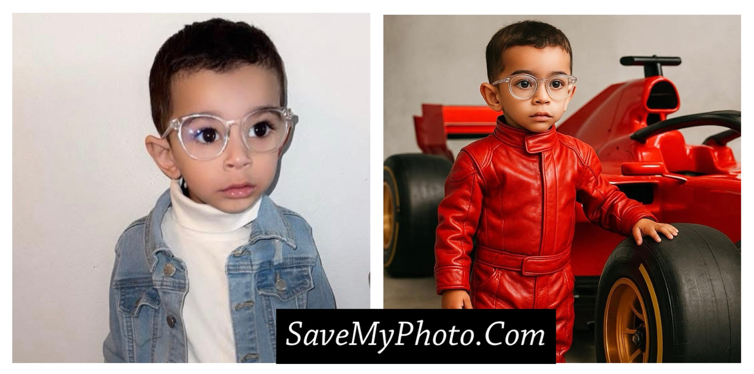 A photoshopped photograph tribute of a young boy. Professionally done by savemyphoto.com